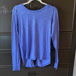 Lululemon-  Long Sleeve Heathered Crew Top in Blue